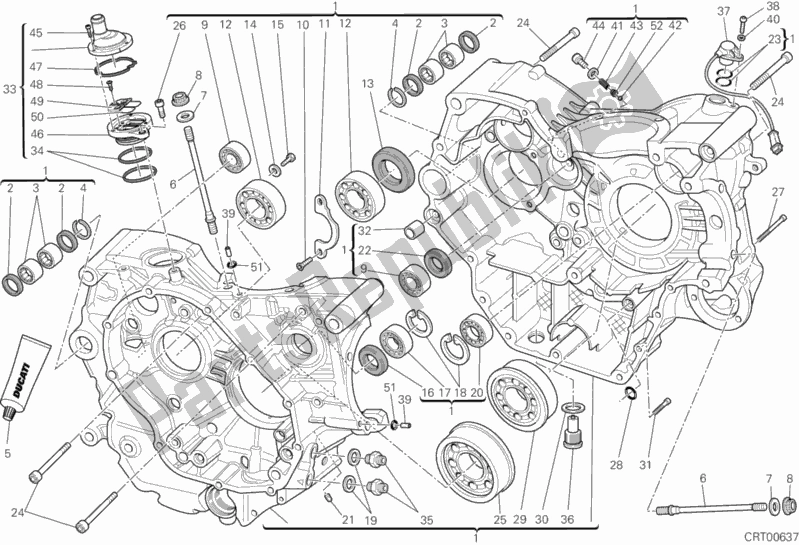 Alle onderdelen voor de Carter van de Ducati Monster 795 ABS Red Stripe CHN-Thailand 2015